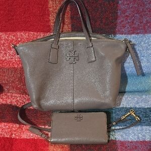 Tory Burch  Leather Tote and Wallet Set